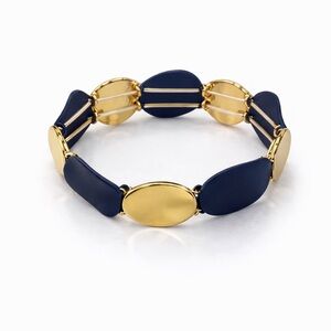 Navy and Gold Oval Link Bracelet